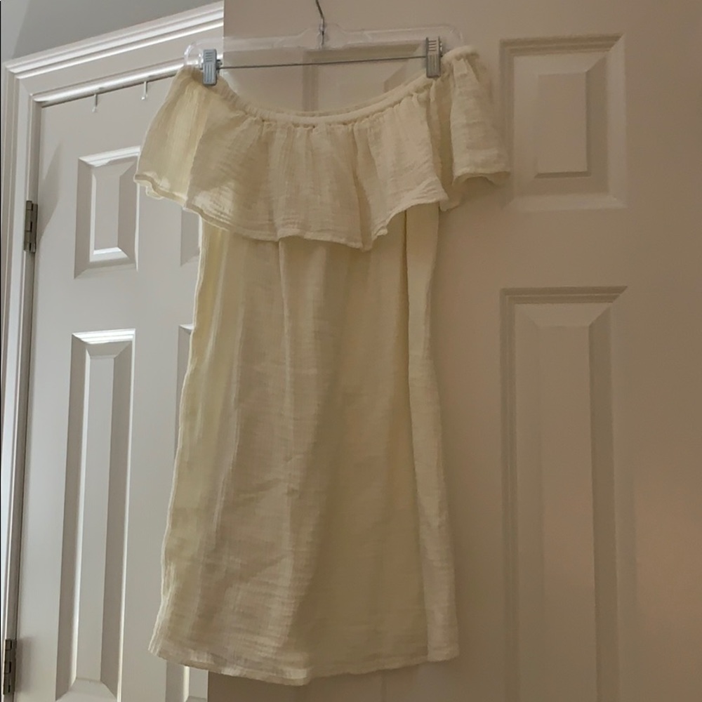 Cream off the shoulder dress